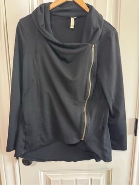 My Beloved Black Asymmetrical Zip Cowl Neck Jacket Medium WITH POCKETS